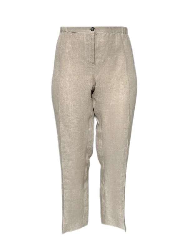Marina Rinaldi Women's Sand Rende Mid Rise Flax Pants Size 22W/31 NWT Trendy Work Pants Marina Rinaldi Women's Sand Rende Mid Rise Flax Pants Size 22W/31 NWT Trendy Work Pants
