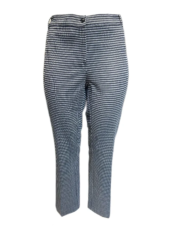 MARINA RINALDI Women's White/Navy Occupare Checked Pants $305 NWT Chic Checkered Pants MARINA RINALDI Women's White/Navy Occupare Checked Pants $305 NWT Chic Checkered Pants