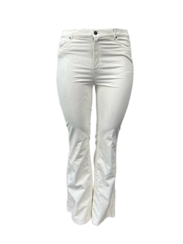 Marina Rinaldi Women's White Rapporto High Rise Velvet Pants NWT Fashionable Track Pants Marina Rinaldi Women's White Rapporto High Rise Velvet Pants NWT Fashionable Track Pants