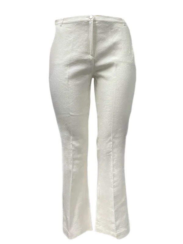 Marina Rinaldi Women's White Revival Straight Leg Pants Size 16W/25 NWT Fashionable Button-Up Pants Marina Rinaldi Women's White Revival Straight Leg Pants Size 16W/25 NWT Fashionable Button-Up Pants