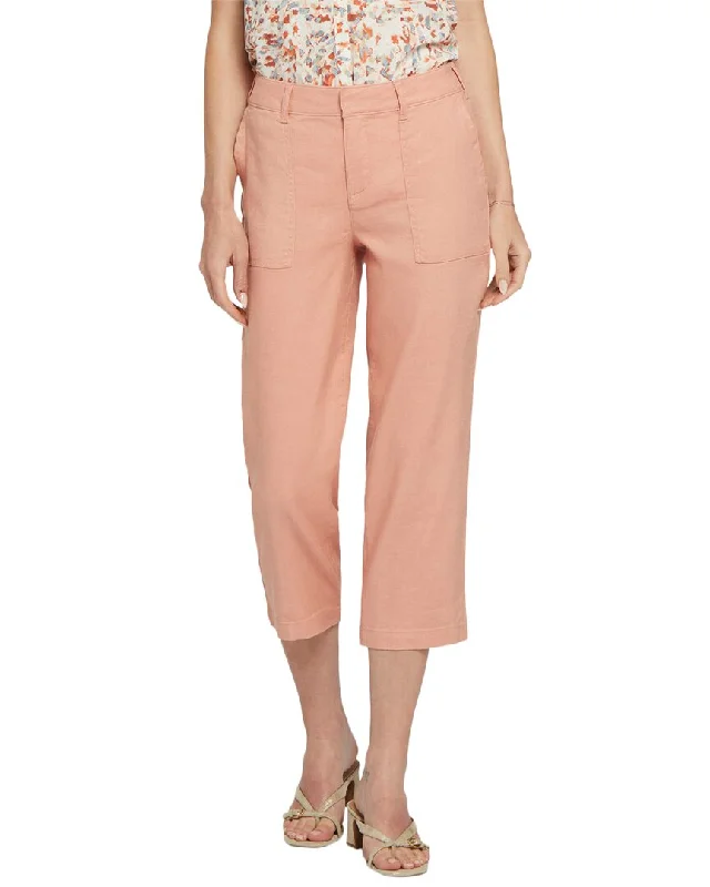 NYDJ Petite Linen-Blend Utility Pant Fashionable Tapered Leg Pants