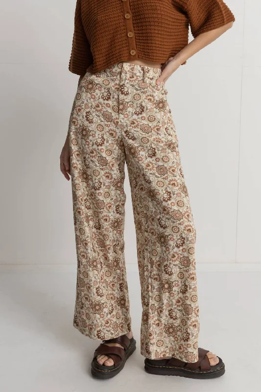 Raya Paisley Wide Leg Pant In Floral Casual Yoga Pants