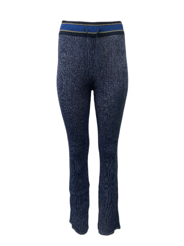 SCOTCH & SODA Women's Blue Lurex Knit Flared Pants #653 XS NWT Elegant Trouser Pants SCOTCH & SODA Women's Blue Lurex Knit Flared Pants #653 XS NWT Elegant Trouser Pants