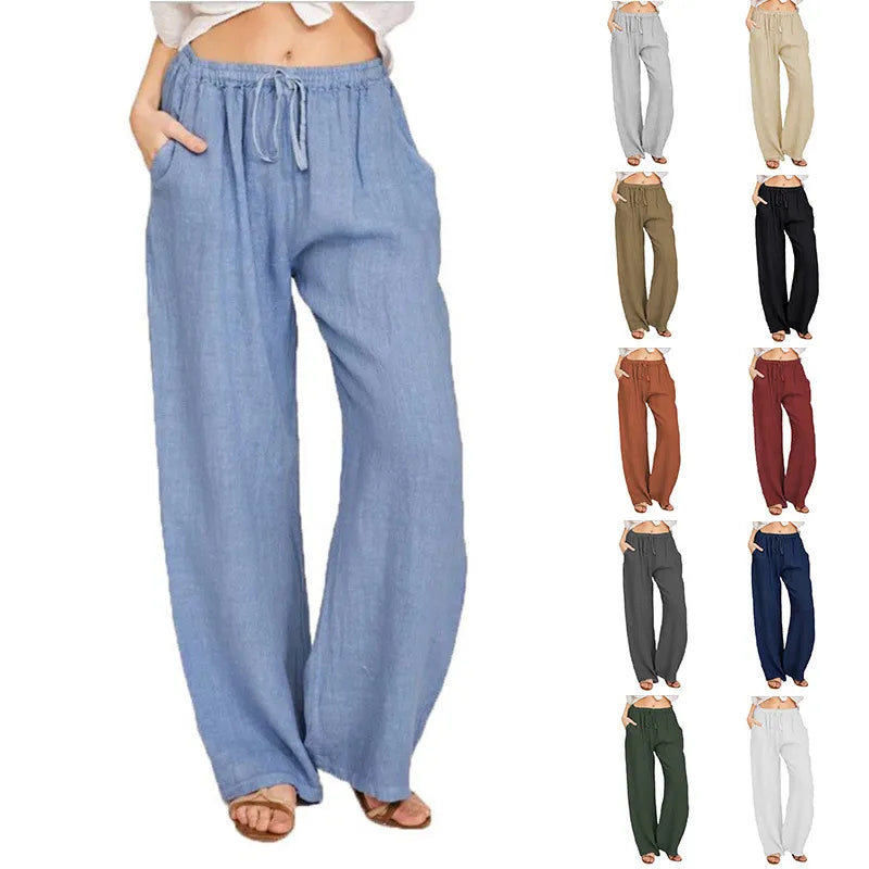 Casual Women's Wear in Europe, America, and Europe Large Loose Cotton Hemp Pants Cozy Knit Pants Casual Women's Wear in Europe, America, and Europe Large Loose Cotton Hemp Pants Cozy Knit Pants