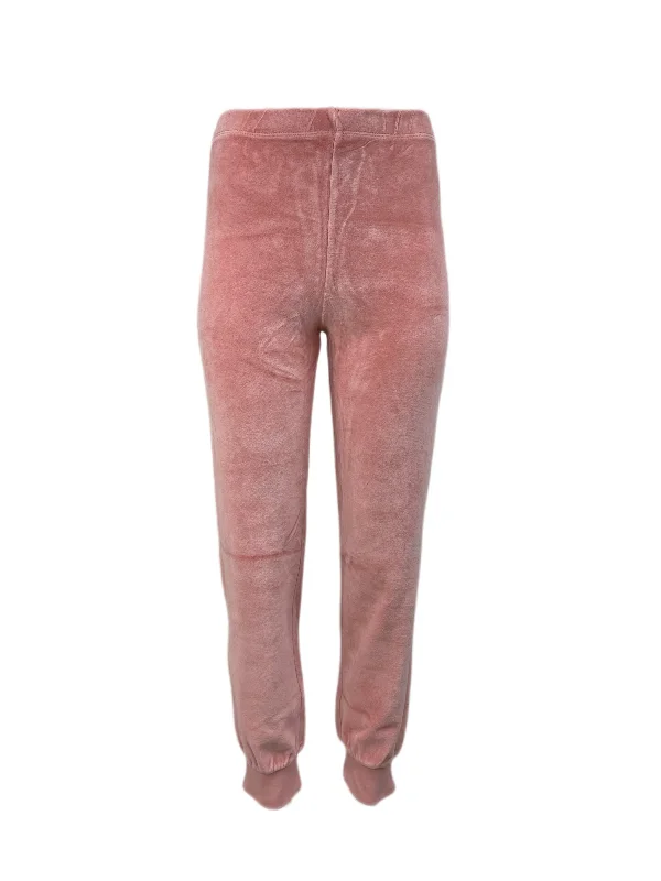 SUZIE KONDI Women's Salmon Velour Slim Track Pants #3009 NWT Cozy Knit Pants