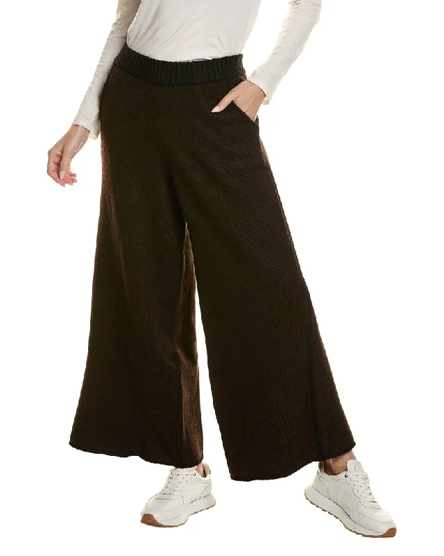 WeWoreWhat Piped Wide Leg Pull-On Pant Chic Slim Fit Pants