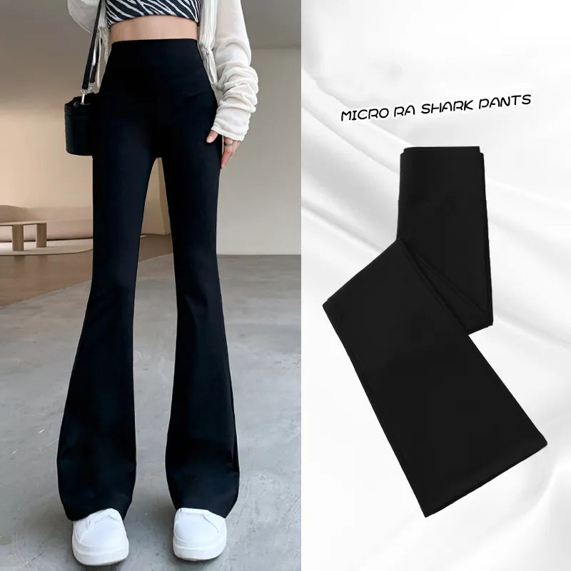 Women Flare Pants Slim High Waist Solid Shark Flare Pants Fashion Relaxed Lounge Trousers Women Flare Pants Slim High Waist Solid Shark Flare Pants Fashion Relaxed Lounge Trousers