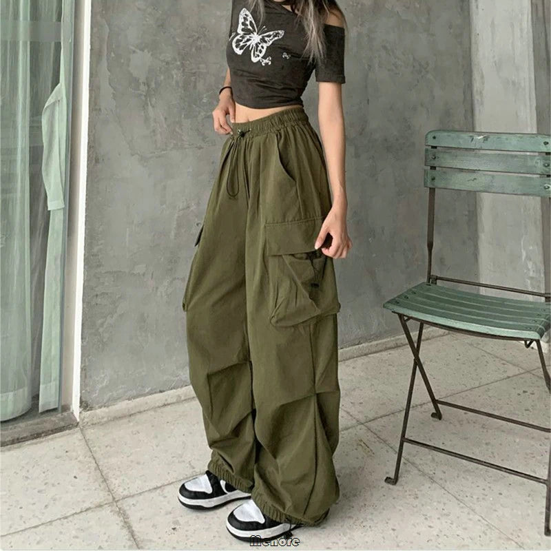 Y2k Cargo Pants Women Streetwear Casual Wide Leg Pants Harajuku Vintage Slim-Fit Leggings Y2k Cargo Pants Women Streetwear Casual Wide Leg Pants Harajuku Vintage Slim-Fit Leggings