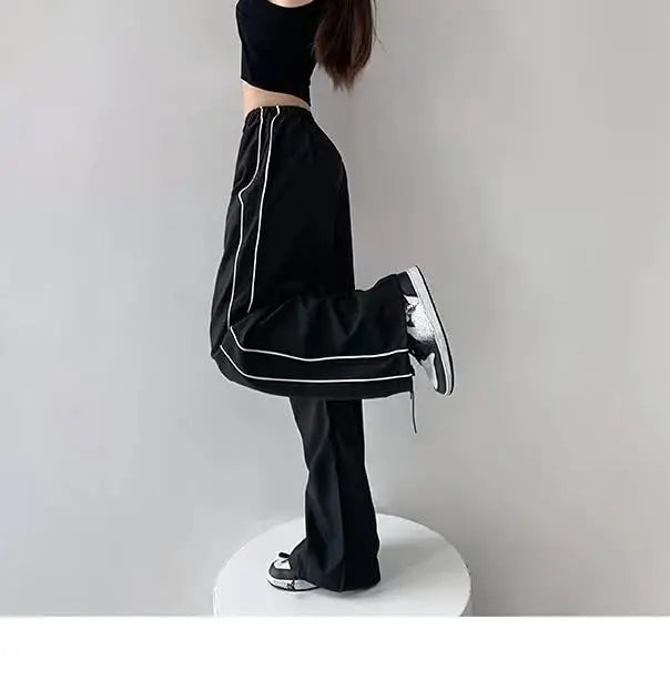 Y2K women vintage Baggy Cargo Pants for Women Drawstring Elastic Low Waist Parachute Soft Stretch Trousers Y2K women vintage Baggy Cargo Pants for Women Drawstring Elastic Low Waist Parachute Soft Stretch Trousers
