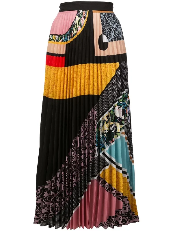 multi-print pleated skirt corduroy skirt comfortable