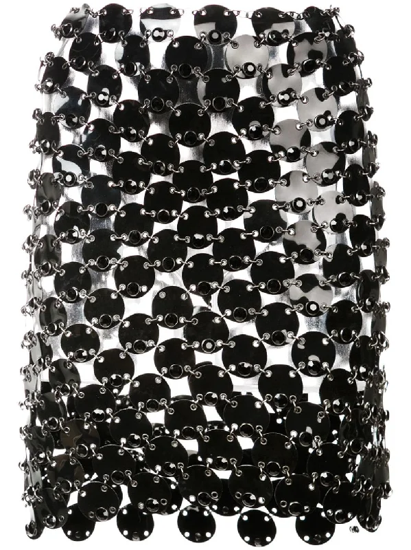 Chainmail mini skirt silk skirt lustrous