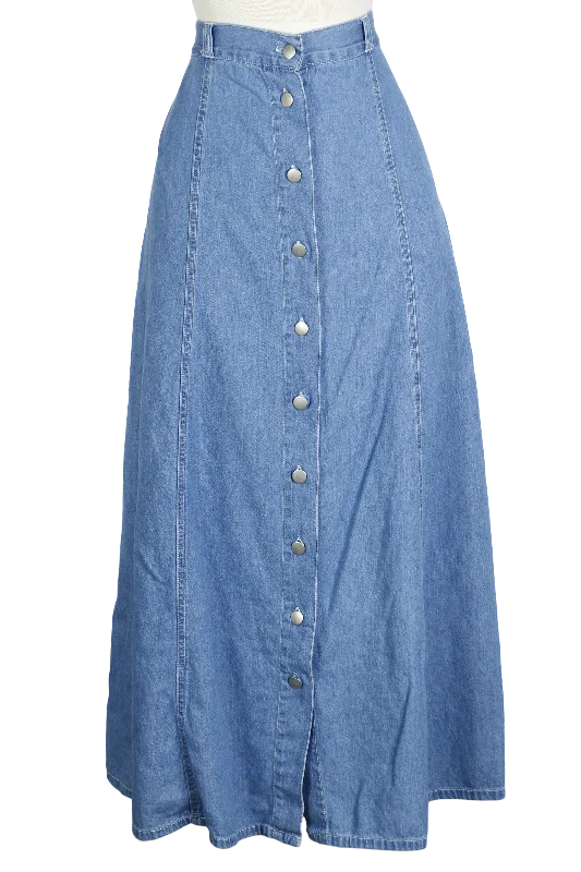 80s Denim Republic Silver Button Skirt    w32 lace skirt feminine