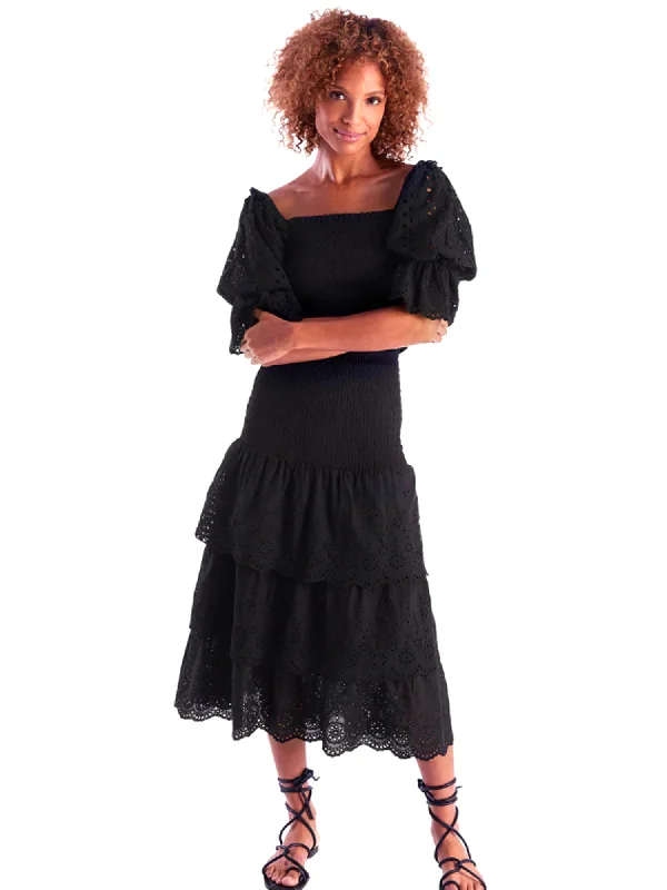 Allison Dani Eyelet Midi Skirt cashmere skirt plush