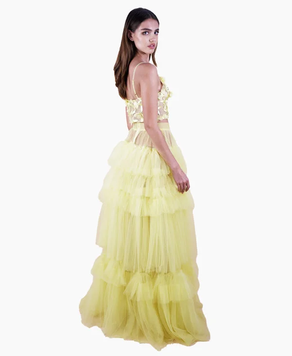 Aveline Maxi Tulle Skirt velvet skirt luxurious