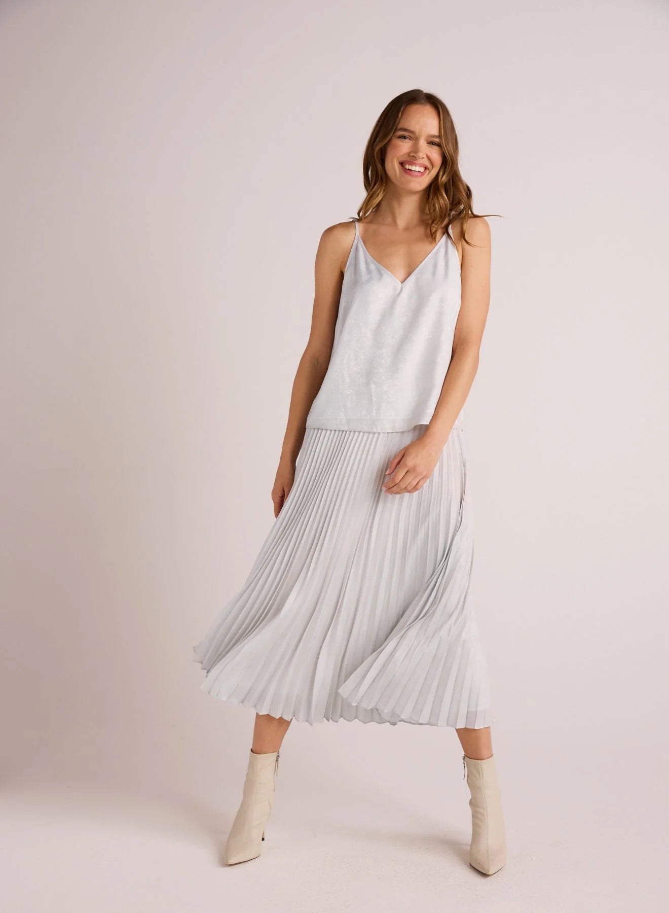 HAND PLEATED MINI SKIRT elastic waist skirt