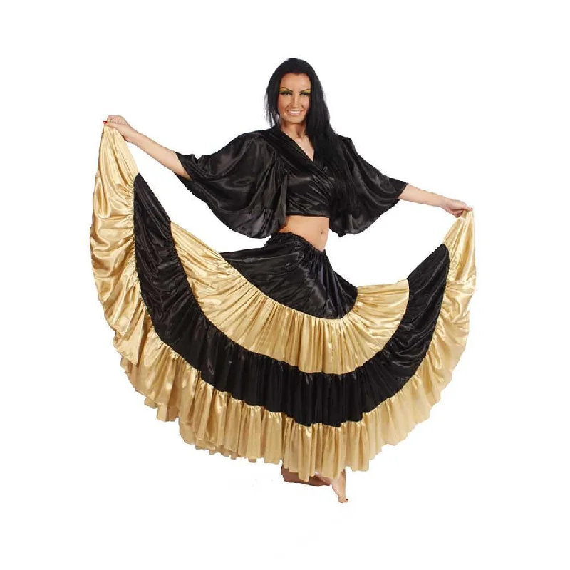 Belly Dance Multi-Color Stripped 17 yard Satin Skirt | LOVE AND LIGHT cotton skirt soft