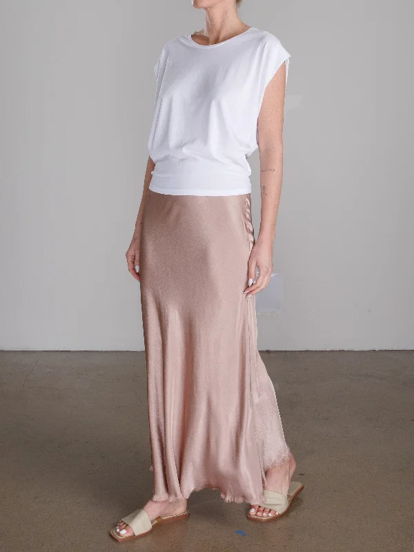 Bernie Skirt in Vintage Satin - Nude lace skirt intricate