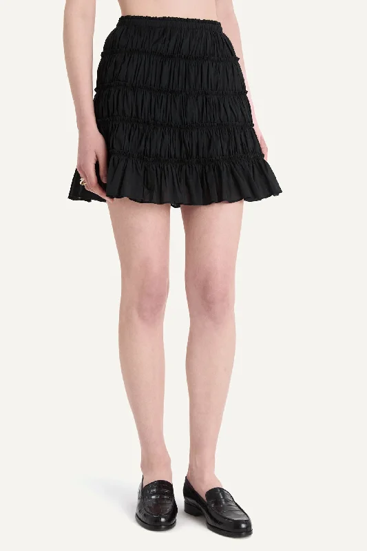 Cassis Skirt in Black button skirt front