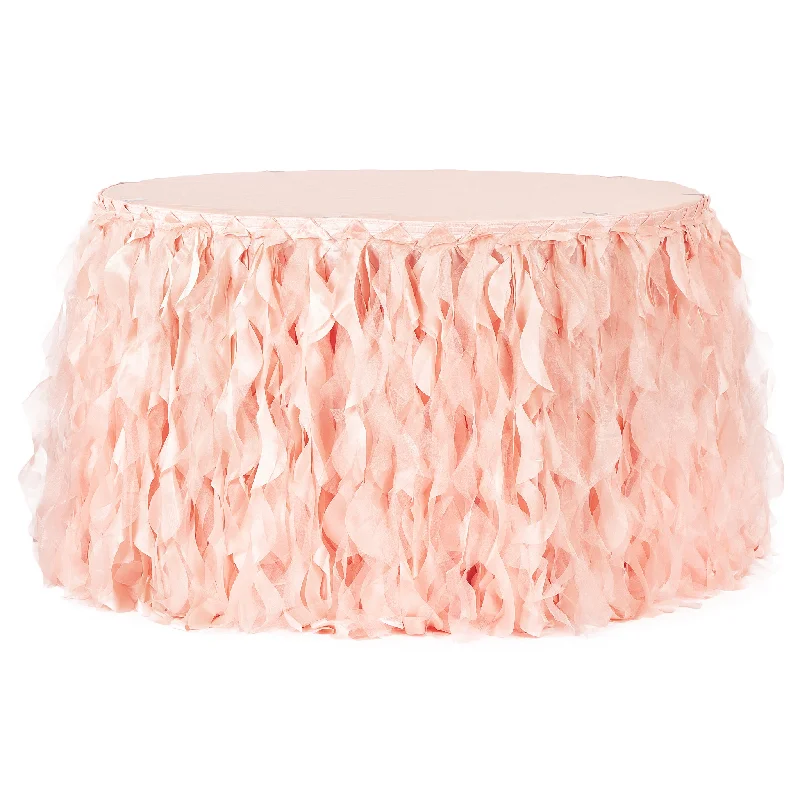 Curly Willow 21ft Table Skirt - Blush/Rose Gold patchwork skirt art