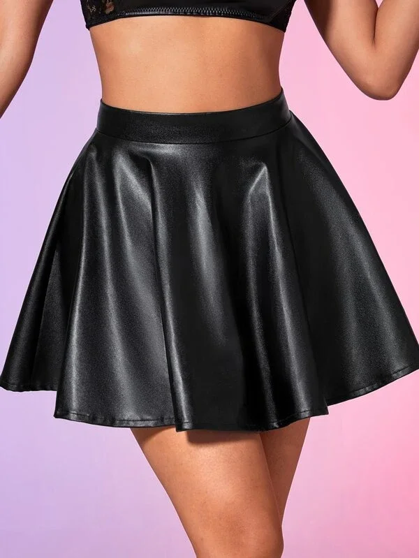 TANDUL  Women Solid A-line Black Skirt linen skirt light
