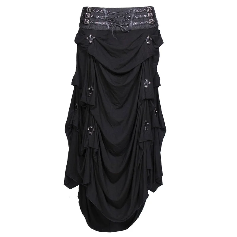 Dusky Gothic Long Knitted Skirt linen skirt light