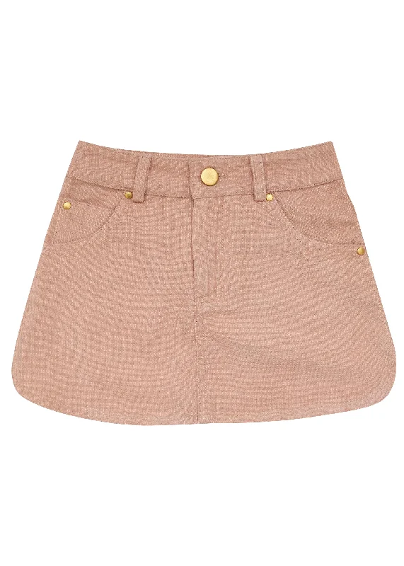 Enid Skirt-Chai ribbed skirt waist