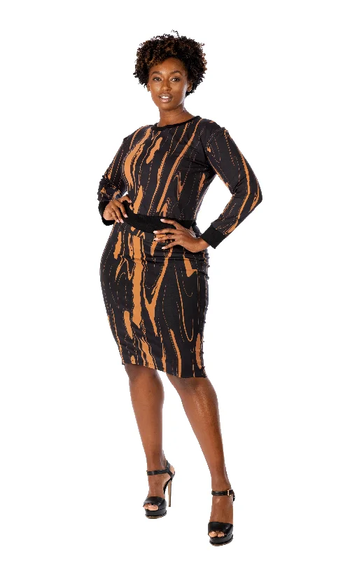 Grounded Pencil Skirt silk skirt luxurious