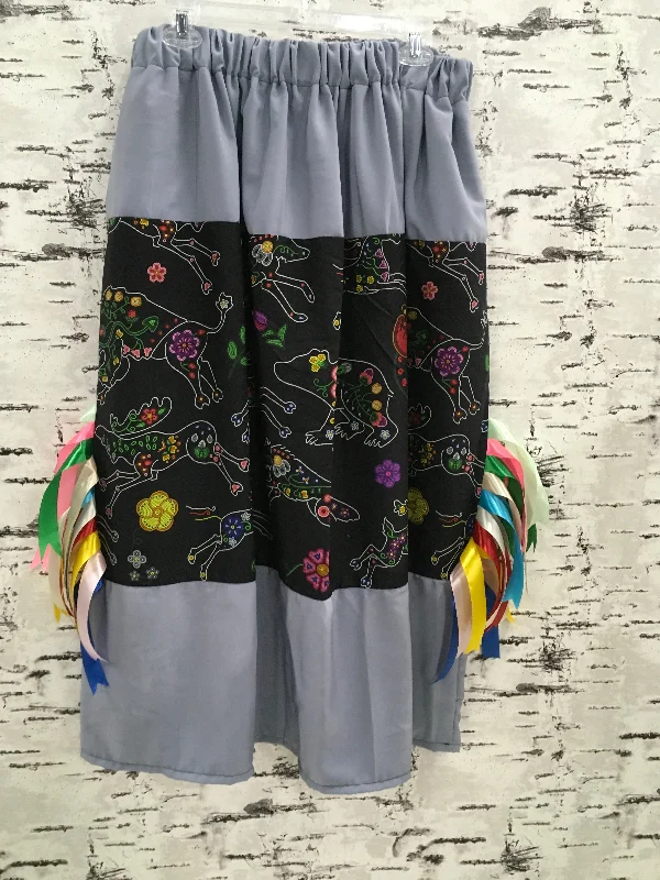 Handmade Beaded Animals Stone Blue Ribbon Skirt wool skirt warm