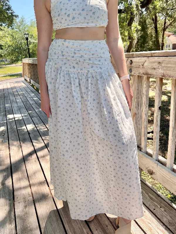 HARLOW MAXI SKIRT IN WHITE denim skirt stylish