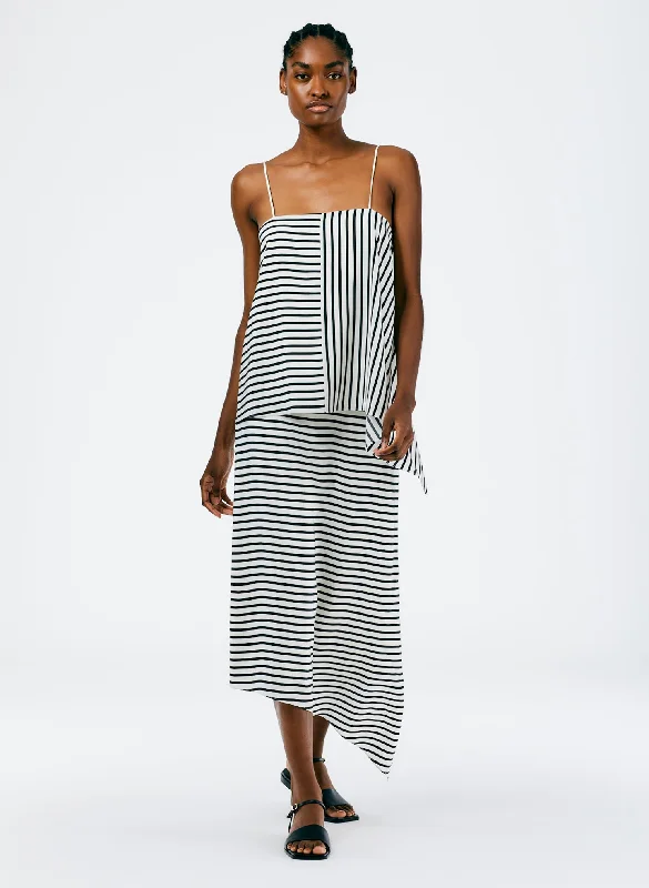 Identity Stripe Pencil Skirt linen skirt airy