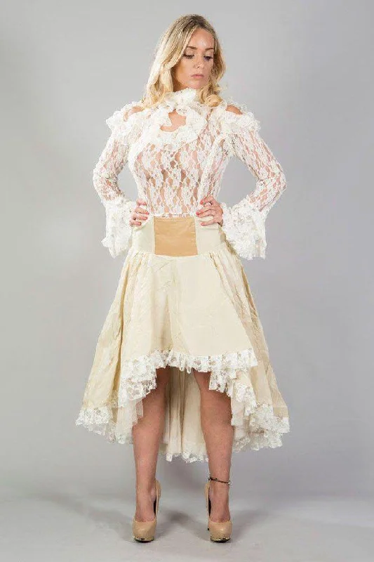 Julia High Low Skirt In Taffeta asymmetrical skirt cut