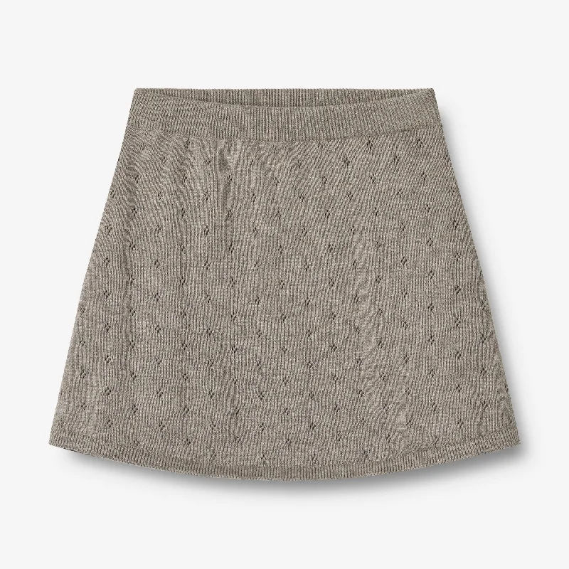 Knit Skirt Marta - warm grey melange wool skirt thick