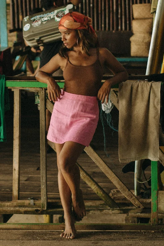 Linen Mini Skirt corduroy skirt cozy