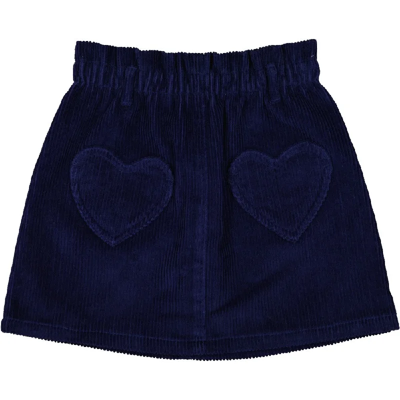 LOUIS LOUISE NAVY MINI CORDUROY SKIRT linen skirt airy