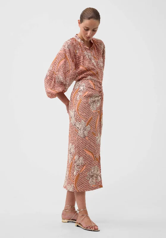 Martinique Linen Skirt_Print patchwork skirt art