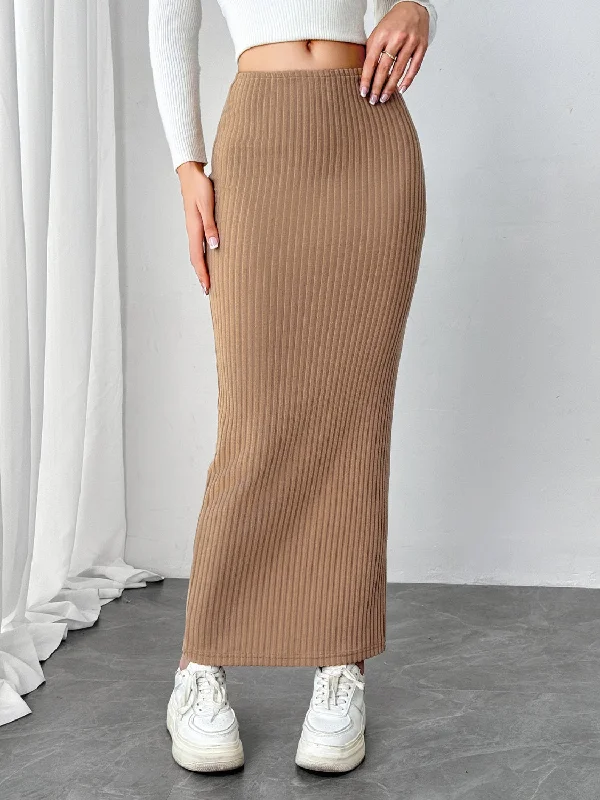 Maxi Knit Wrap Skirt corduroy skirt durable