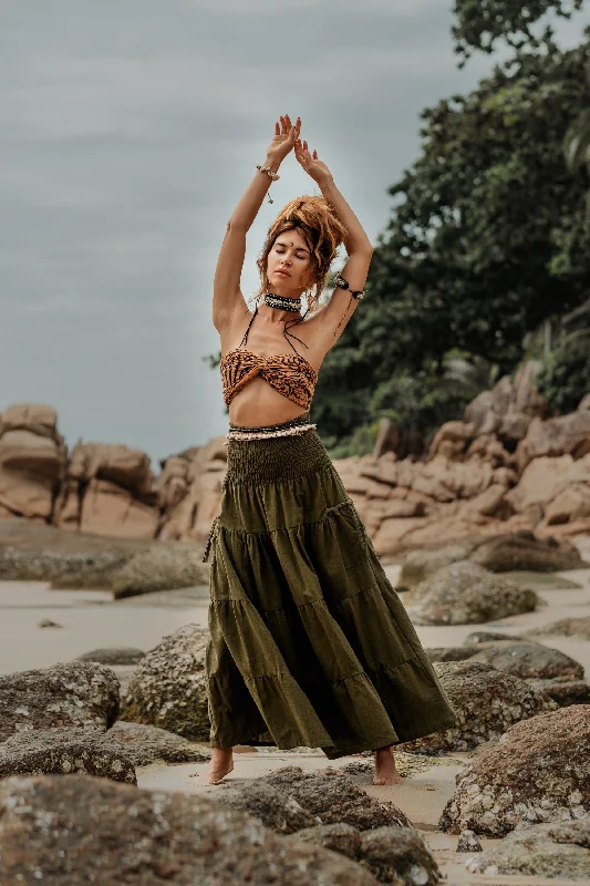 Maxi Skirt Keela Olive modal blend skirt