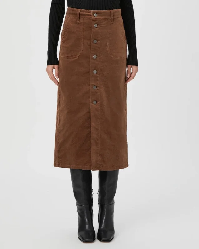 Meadow Midi Skirt - Maple Brown chiffon skirt flowing