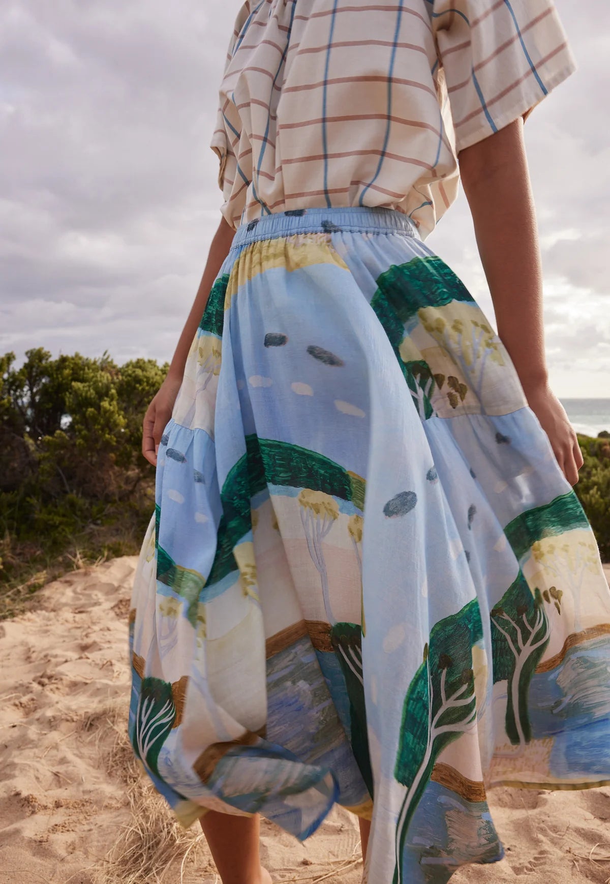 Nancybird Eula Skirt in Glenrock velvet skirt glossy