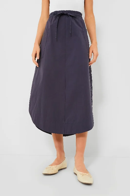 Navy Marla Skirt button skirt front