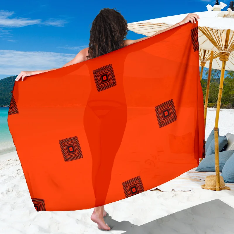 Orange sarong chiffon skirt airy