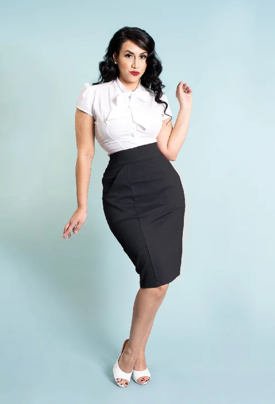 Princess Pencil Skirt - Black denim skirt stylish
