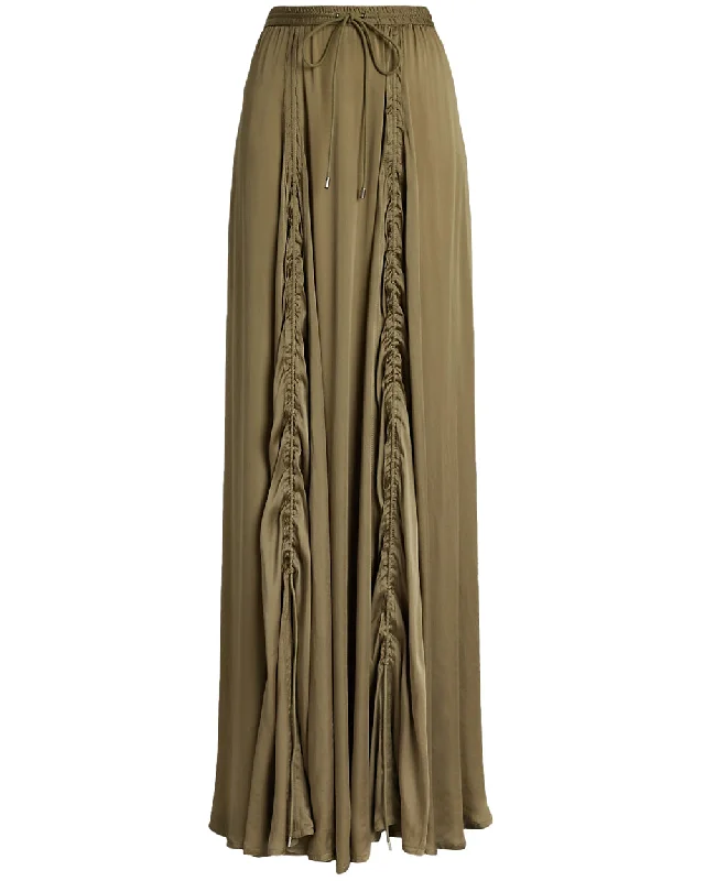 Dusty Sage Charmeuse Willem Maxi Skirt spandex blend skirt
