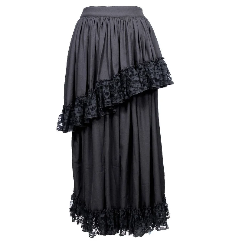 Rikke Moss Creape Net Frilled Long Skirt maxi skirt elegant