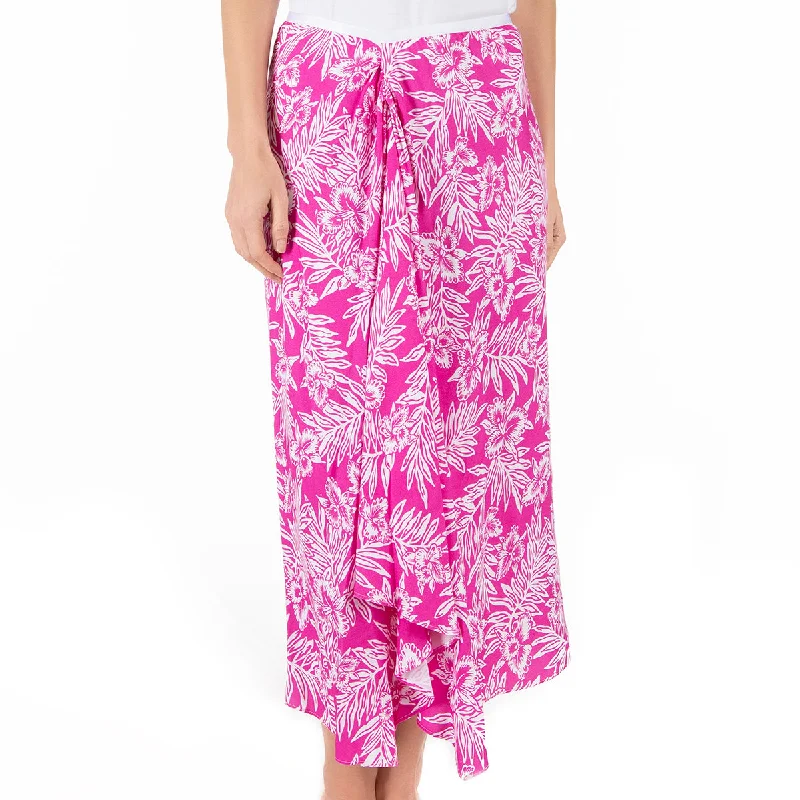 Ruched Midi Skirt in Hawaiian Pink corduroy skirt durable