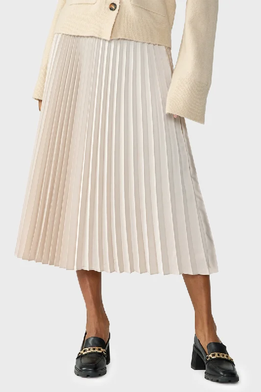 Sanctuary Everyday Pleated Satin Skirt linen skirt light