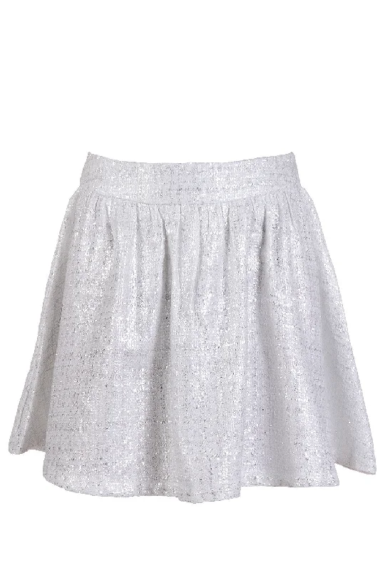 AZELIN Metallic White Mini Skirt corduroy skirt durable