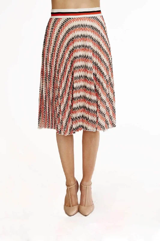 Valeria Skirt in Heartthrob Stripe wool skirt breathable