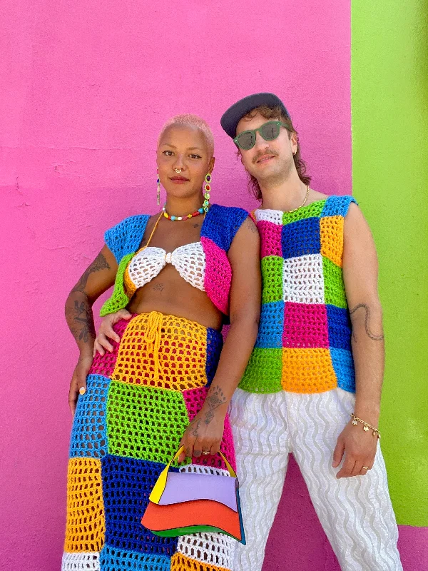 Vista Top + Skirt Set Crochet Pattern patchwork skirt art