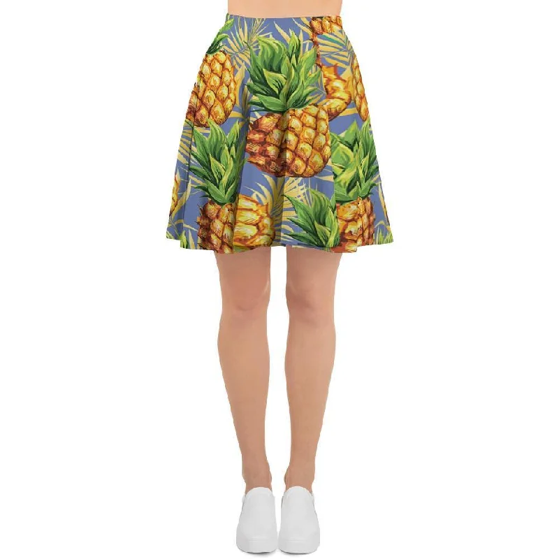 Yellow Pineapple Hawaiian Print Women's Skirt athletic skirt fit